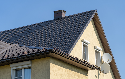 A residential metal roof